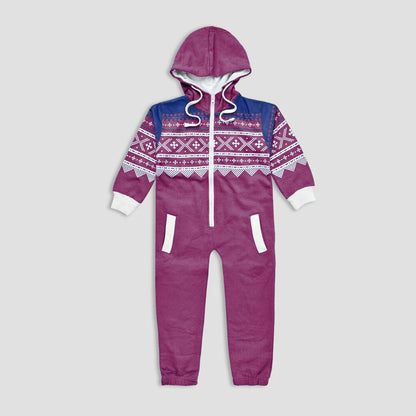 Fury Kids Toddler Printed Design Jumpsuit Boy's Sleepwear YME Magenta 4-5 Years 