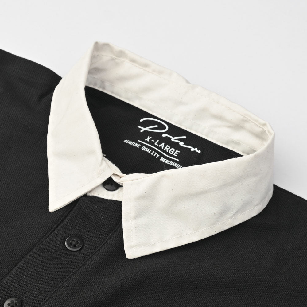 Poler Men's Cross Panel Embroidered Design Short Sleeve Polo Shirt Men's Polo Shirt IBT 