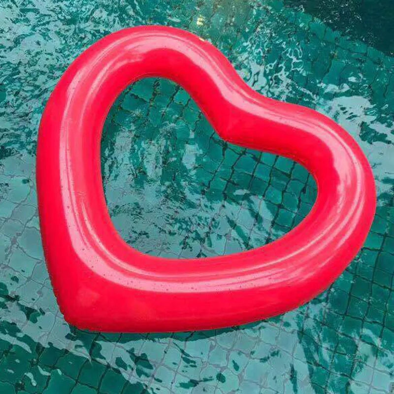 Super Big Heart Shape Swim Ring Tube Sports Goods ALN Red 