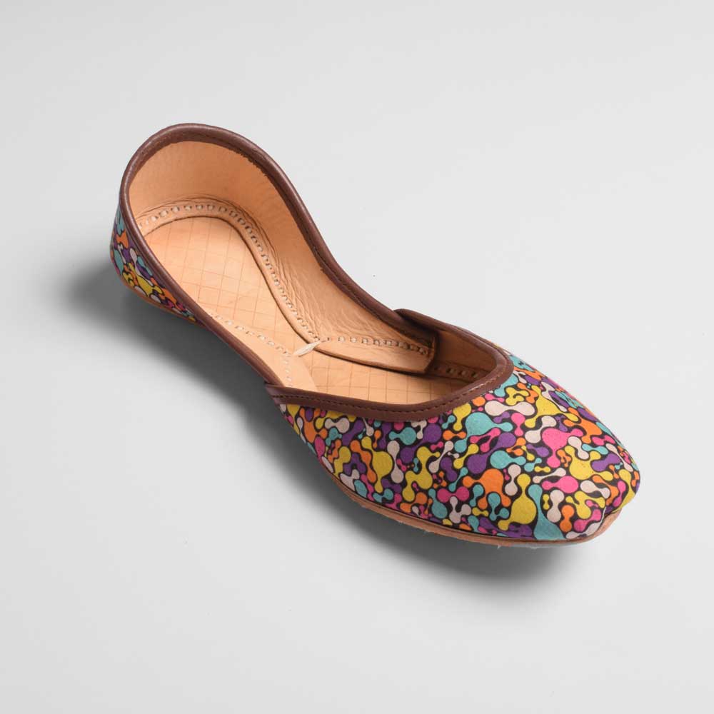 Women's Multi Colors Splash Digital Print Khussa Women's Shoes RDC 