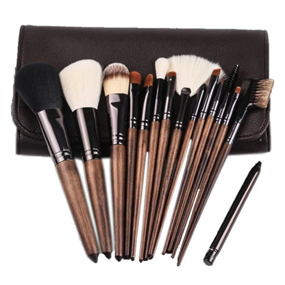 The Vanity Cosmetics Australia 15 Brush Kit With Leather Pouch