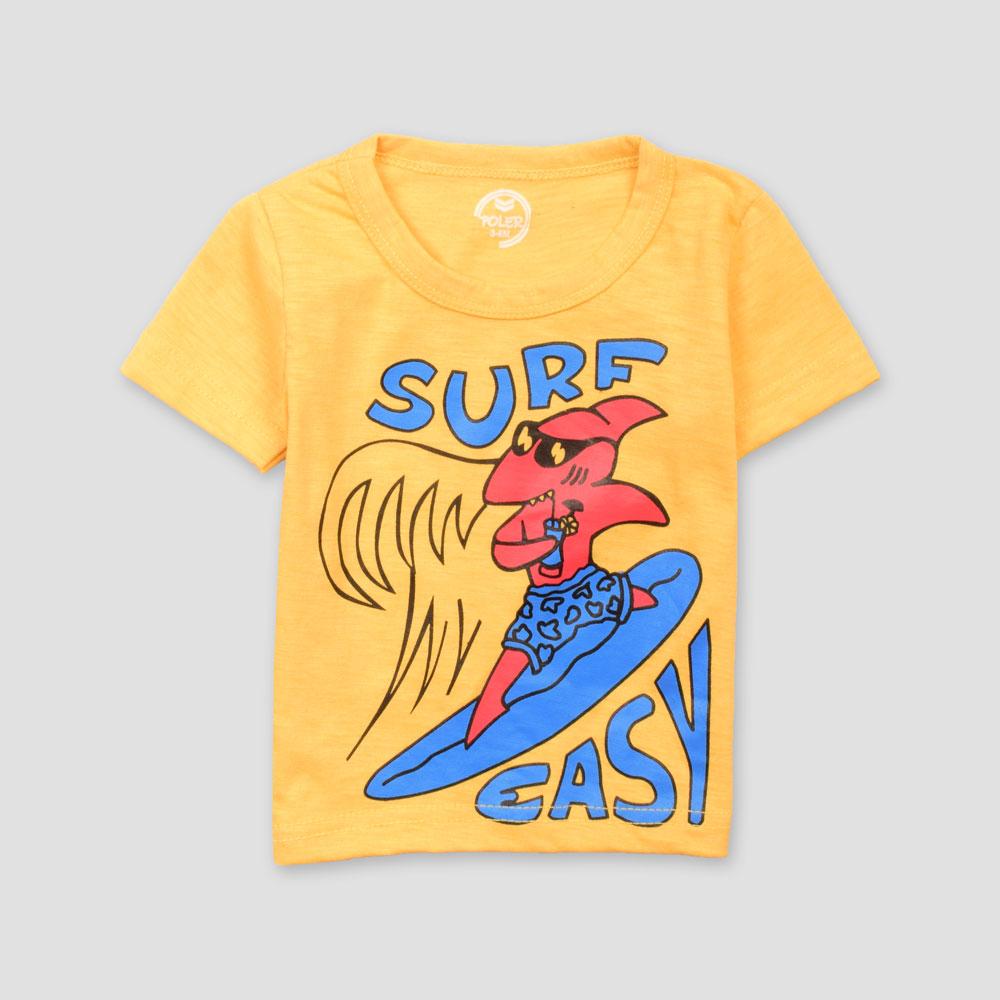 Poler Kid's Surf Easy Printed Short Sleeve Tee Shirt Boy's Tee Shirt IBT Yellow 3-6 Months 
