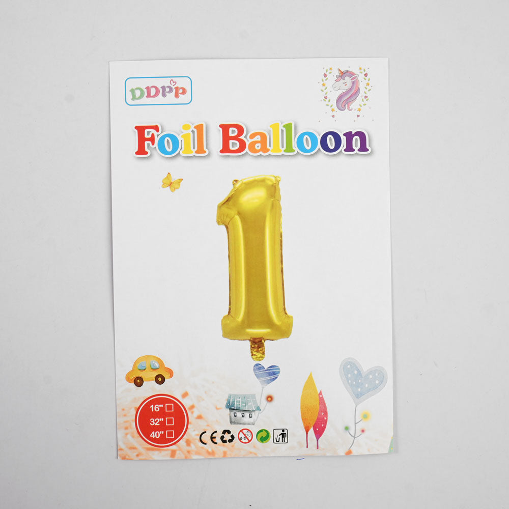 Unicorn Golden Number Digits Balloons Kid's Accessories SPT Gold 1 