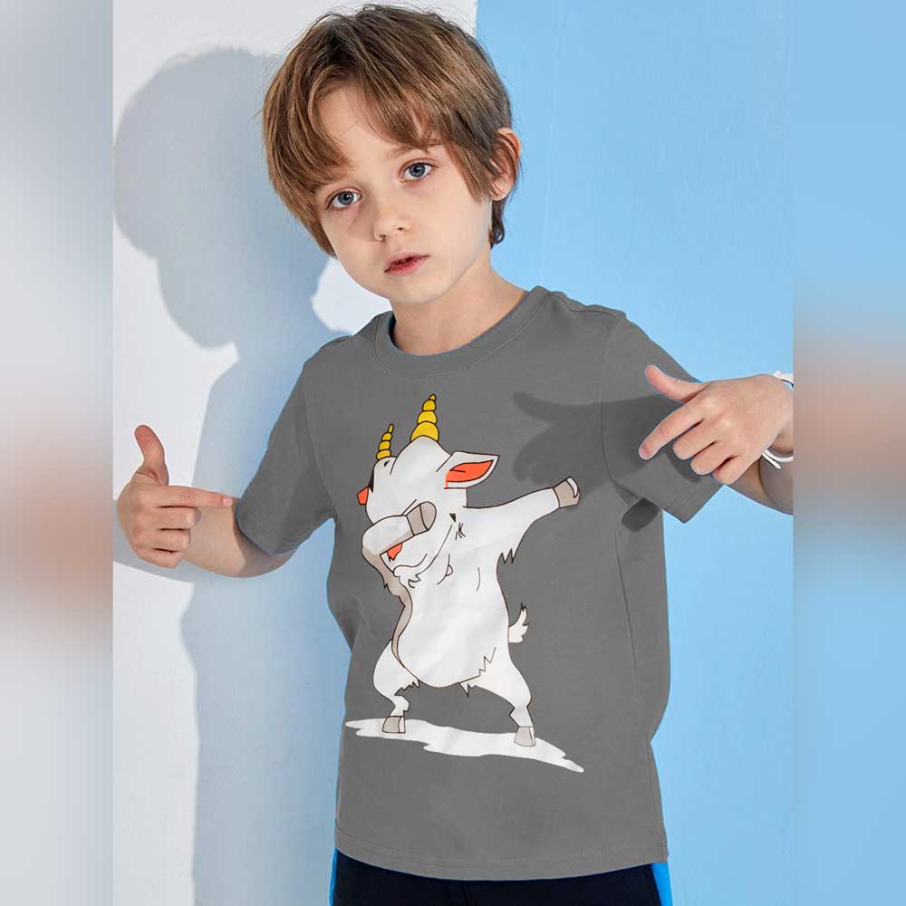 Poler Kid's AquaGoat Printed Crew Neck Tee Shirt Boy's Tee Shirt IBT 