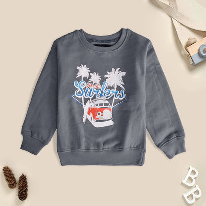 Archer & Finch Kid's Florida Surfers Printed Sweat Shirt Boy's Sweat Shirt LFS Graphite 3-4 Years 