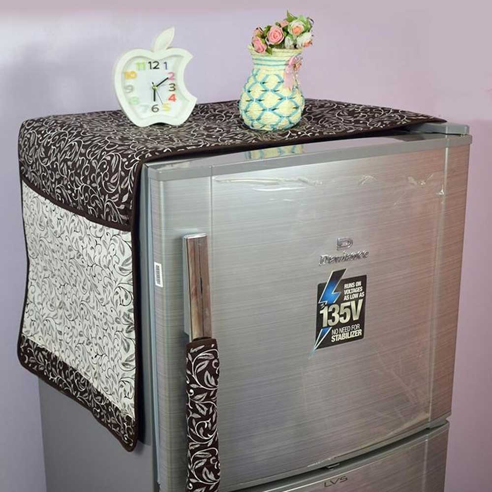 Fridge Cover Made By Dual Layer Cotton Polyster Filling Quilted Fabric Washable Stuff Kitchen Accessories FGT 