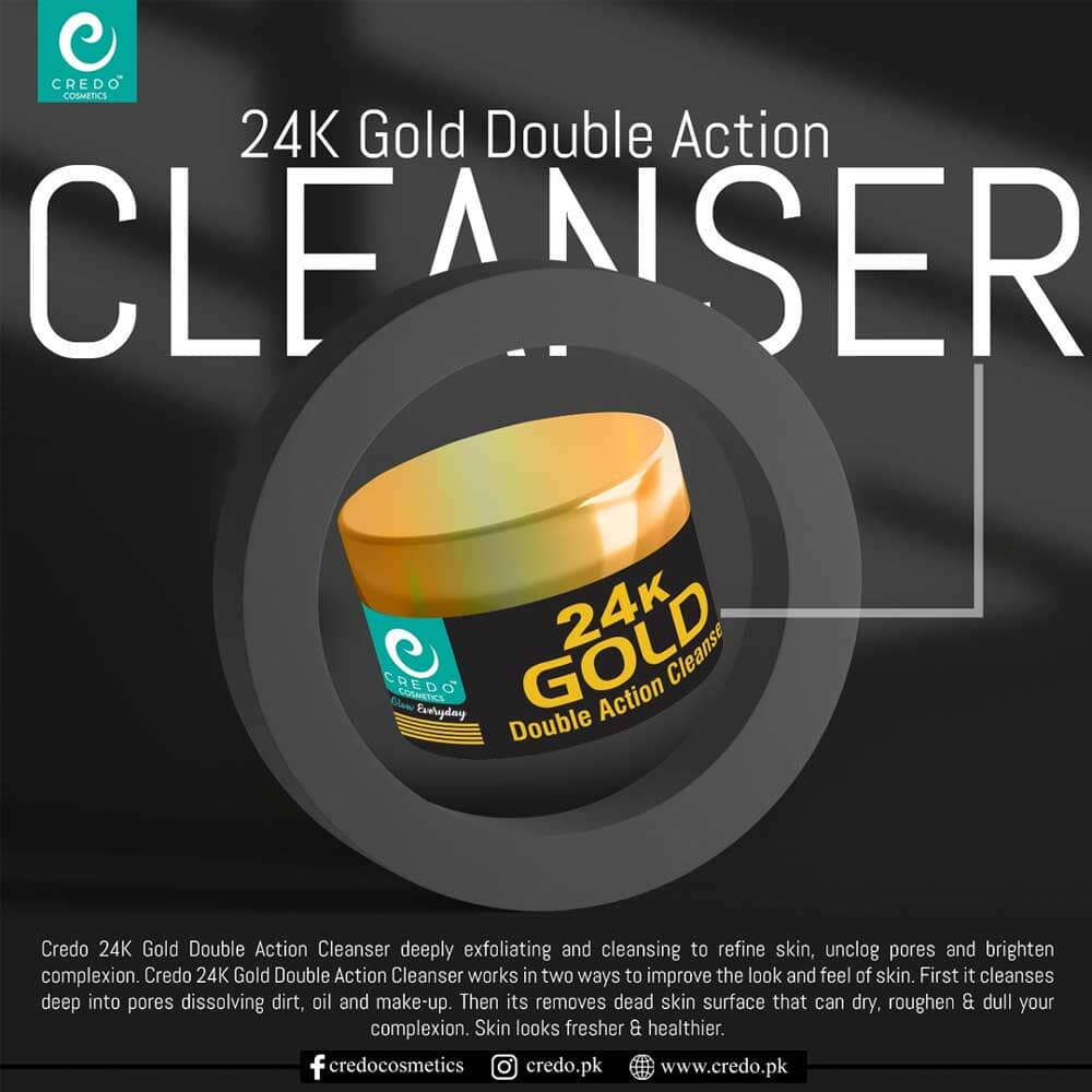Credo 24K Gold Double Action Cleanser - 100 ml Health & Beauty Credo Cosmetics 