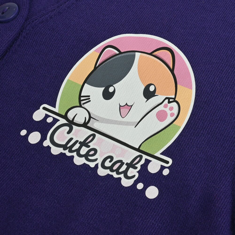 Smart Blanks Kid's Cute Cat Printed Long Sleeve Fleece Cardigan Boy's Sweat Shirt Fiza 