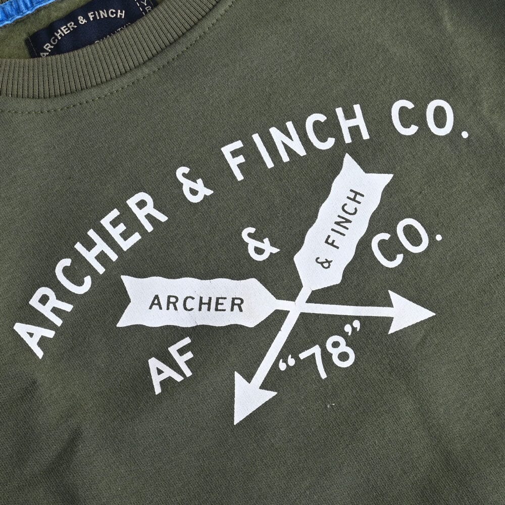 Archer & Finch Kid's Arrow Printed Contrast Neck Sweat Shirt Boy's Sweat Shirt LFS 