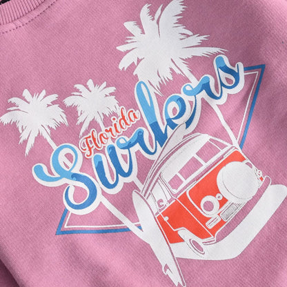 Archer & Finch Kid's Florida Surfers Printed Sweat Shirt Boy's Sweat Shirt LFS 