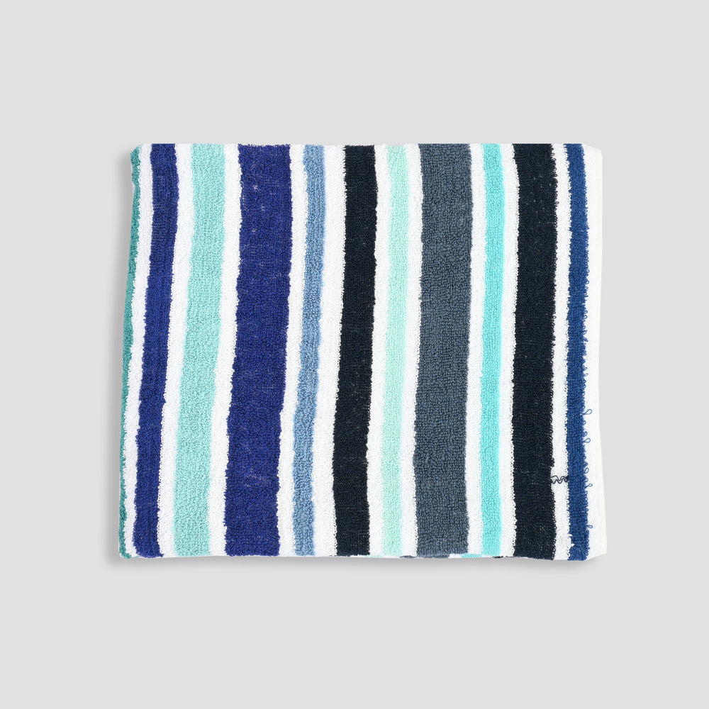 Muang Yarn Dyed Stripe Bath Towel Towel Haroon Cp Blue & Turquoise 