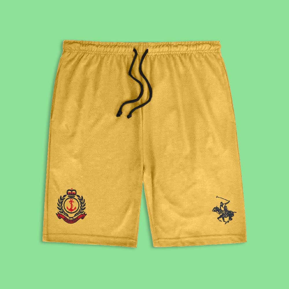 Polo Republica Men's Horse & Crest Embroidered Pique Shorts Men's Shorts Polo Republica Yellow S 