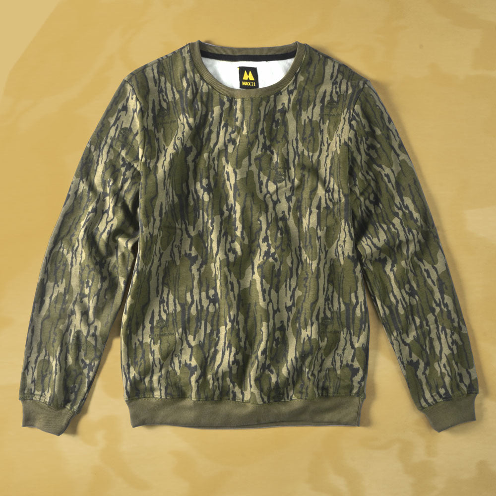 Max 21 Men's Desert Design Fleece Sweat Shirt Men's Sweat Shirt SZK Camo Olive S 
