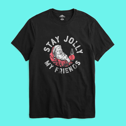 Celebrate Men's Stay Jolly Printed Short Sleeve Tee Shirt Men's Tee Shirt HAS Apparel 