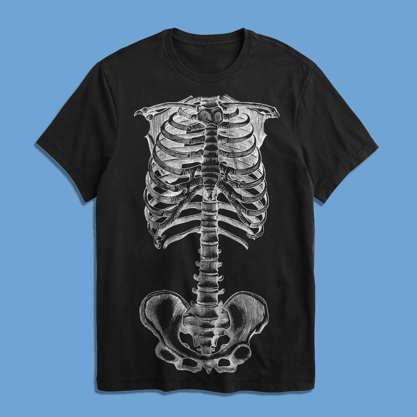 Men's Skeleton Printed Design Crew Neck Tee Shirt Men's Tee Shirt HAS Apparel 