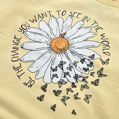 Lyallpur Girl's Sun Flower Printed Terry Sweat Shirt Girl's Sweat Shirt LFS 