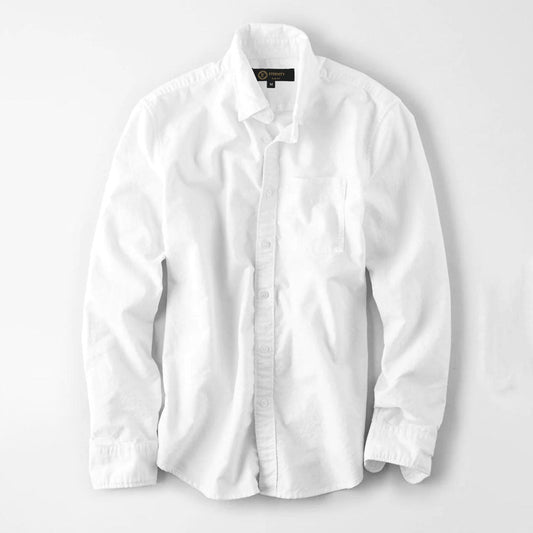 Eternity Men's Jerrom Solid Design Classic Fit Casual Shirt Men's Casual Shirt ETY White S 