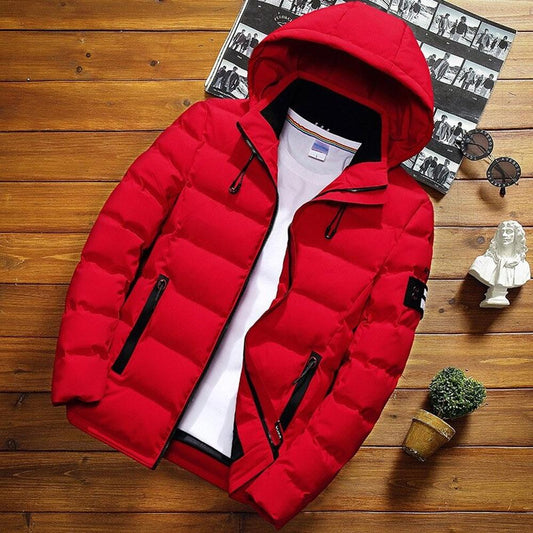 Men's Blanchi Imported Long Puffer Hooded Jacket Men's Jacket Bench Mark Red S 