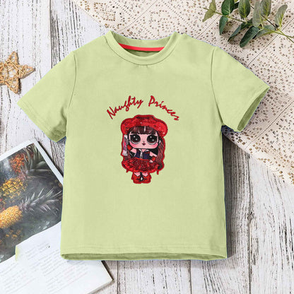 Junior Kid's Naugty Princes Embellish Tee Shirt Girl's Tee Shirt SZK Parrot 3-6 Months 