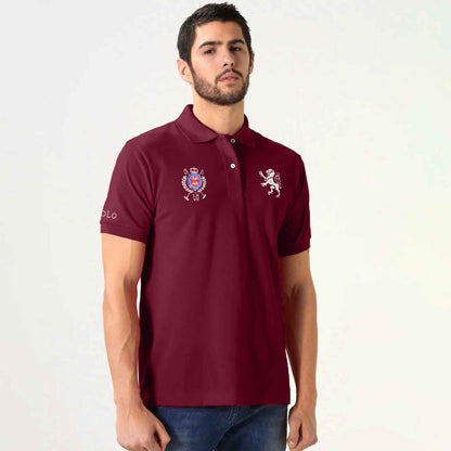 Polo Republica Men's Lion Crest & Polo Embroidered Short Sleeve Polo Shirt