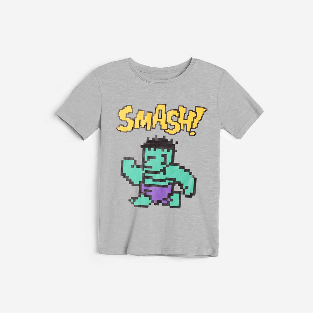 Poler Kid's Smash Printed Crew Neck Tee Shirt Boy's Tee Shirt IBT Heather Grey 3-6 Months 