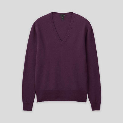 H&M Women's Long Sleeve Ancarta V-Neck Sweater Women's Sweat Shirt IST Purple S 