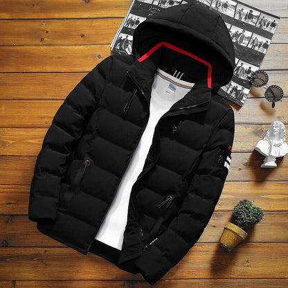 Men's Blanchi Imported Long Puffer Hooded Jacket Men's Jacket Bench Mark Jet Black S 