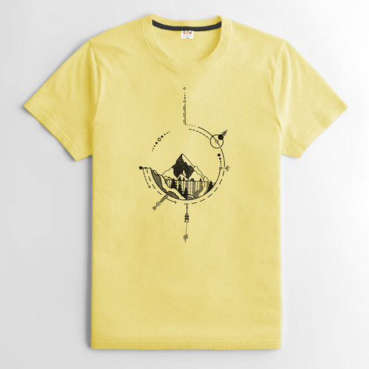 RichMan Taupo Printed Short Sleeve Tee Shirt Men's Tee Shirt ASE Yellow S 