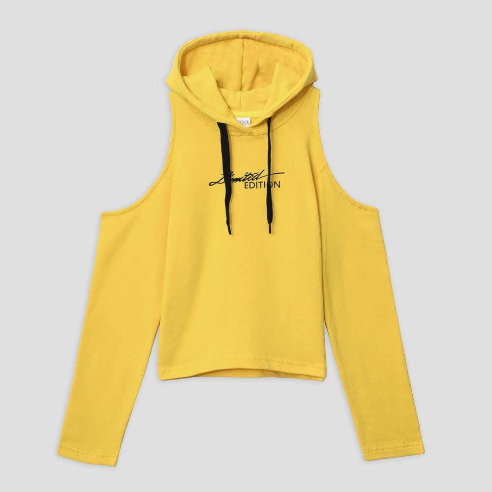Safina Women's Limited Edition Embroidered Crop Top Fleece Pullover Hoodie Women's Pullover Hoodie Safina Yellow XS 