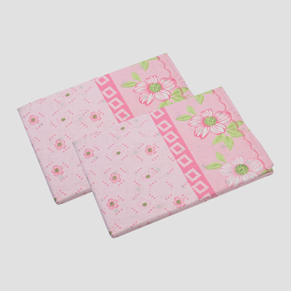 AMO Floral Printed Bed Sheet Set With Pillow Cover