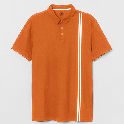 Poler Men's Contrast Stripe Polo Shirt Men's Polo Shirt IBT Orange S 