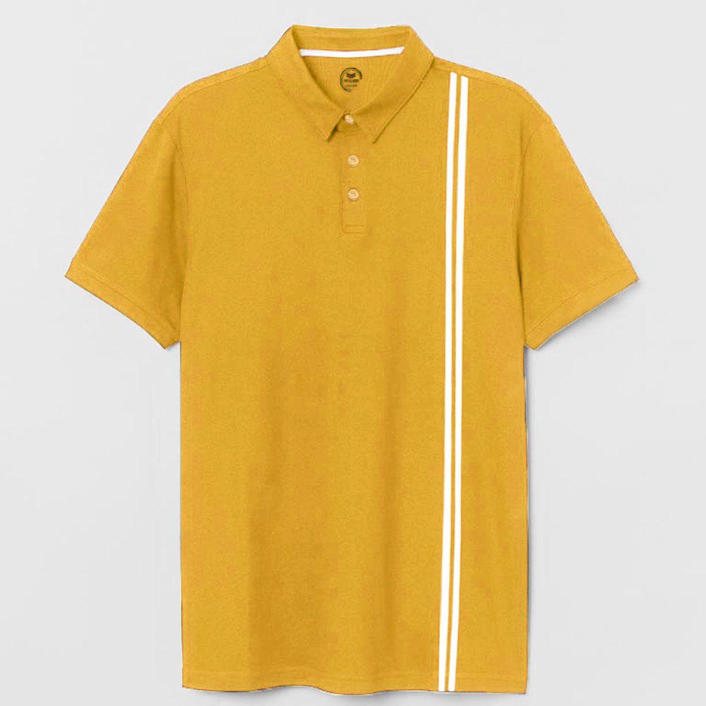 Poler Men's Contrast Stripe Polo Shirt Men's Polo Shirt IBT Yellow S 