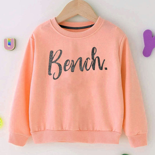 Bench Kid's Printed Long Sleeve Fleece Sweatshirt Boy's Sweat Shirt HAS Apparel Peach 2 Months 