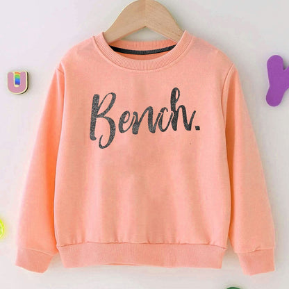 Bench Kid's Printed Long Sleeve Fleece Sweatshirt Boy's Sweat Shirt HAS Apparel Peach 2 Months 