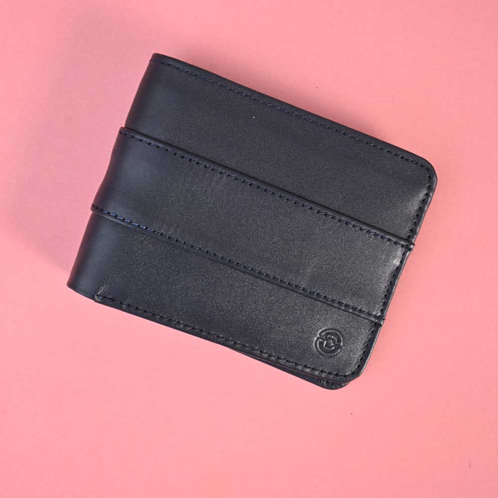 SFS Article: 821 Men's Bi fold Leather Wallet Men's Accessories SFS Navy Blue 