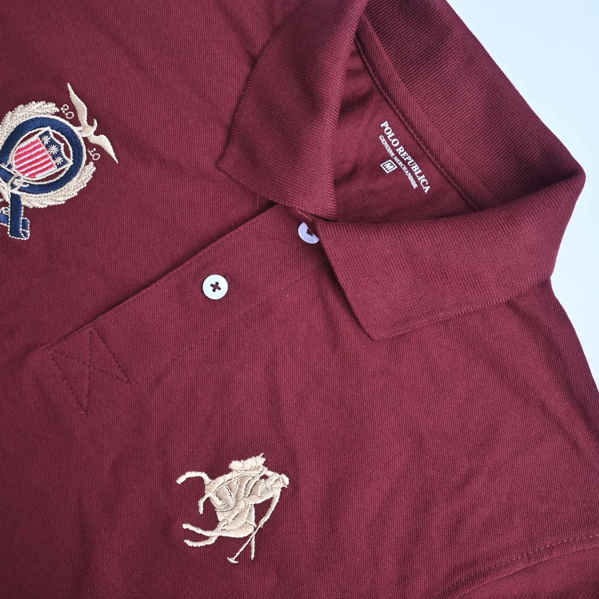 Polo Republica Men's Horse Crest & 5 Embroidered Short Sleeve Polo Shirt