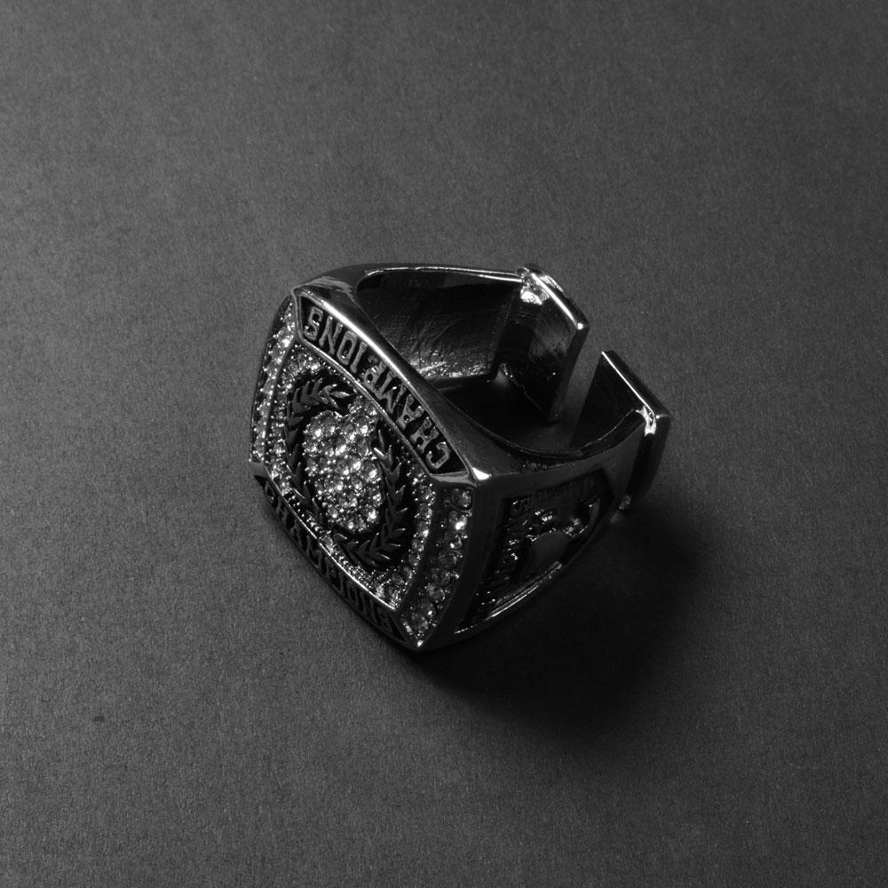 Men's Ring Letter Pattern Rhinestone Decor Commemorative Accessory Jewellery ALN D2 
