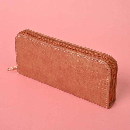 Women's Cobra Texture Faux Leather Zip Closure Wallet/Purse Hand Bag NB Enterprises Mustard 