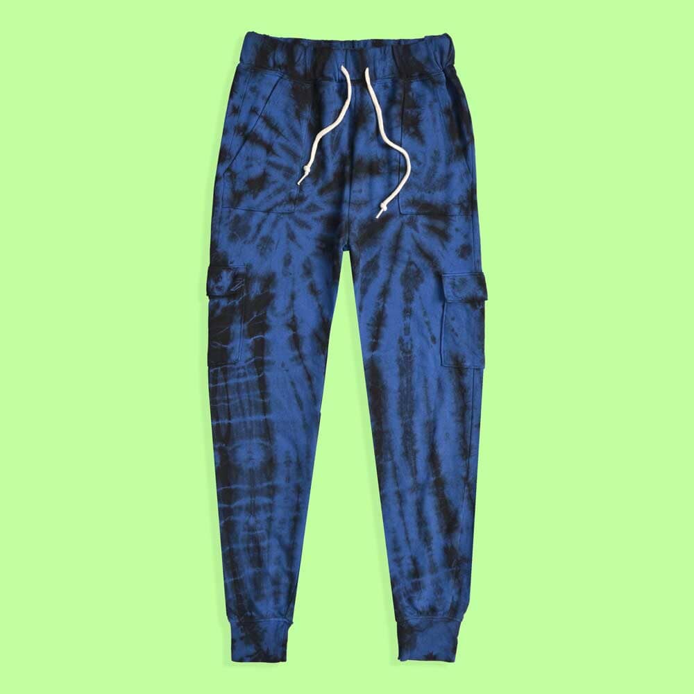 Men's Cut Label Tie & Dye Style Terry Jogger Pants Men's Jogger Pants Yasir Bin Asad Blue S 