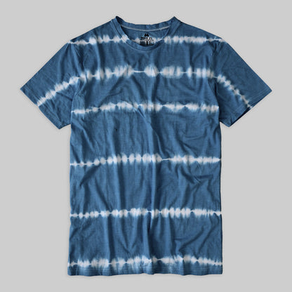 Max 21 Men's Darliston Tie & Dye Style Crew Neck Tee Shirt Men's Tee Shirt SZK White & Blue S 