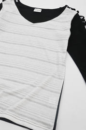 Safina Women’s Stripe On Sleeves Design Tee Shirt