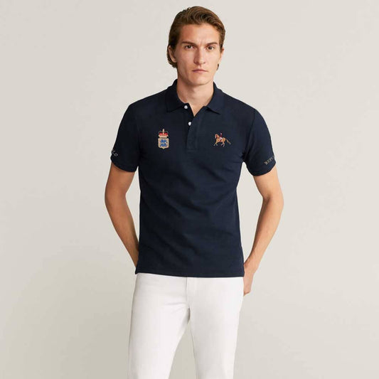 Polo Republica Men's Rider Polo Crest Embroidered Short Sleeve Polo Shirt Men's Polo Shirt Polo Republica Navy S 