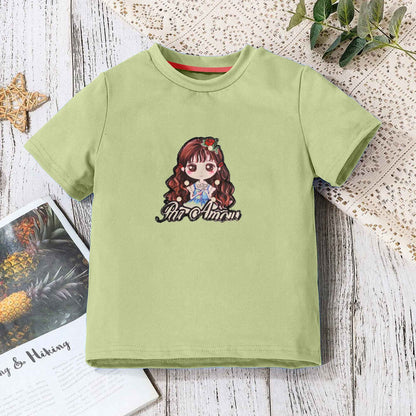 Junior Kid's Par Amau Pearl Embellished Tee Shirt Girl's Tee Shirt SZK Parrot 3-6 Months 