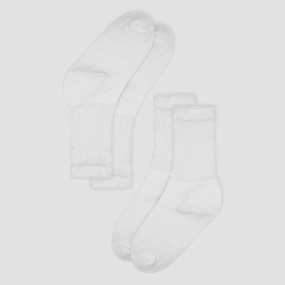 Kids Loffin Crew Socks-pack of 3 Pairs Socks ALE White Solid EUR-4-6 