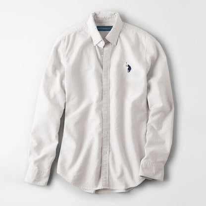 Polo Republica Men's Premium Pony Embroidered Plain Casual Shirt III Men's Casual Shirt Polo Republica Cream S 