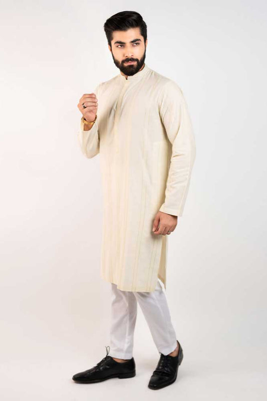 Hopio Men's Tiberias Mandarin Collar Stitched Fancy Kurta