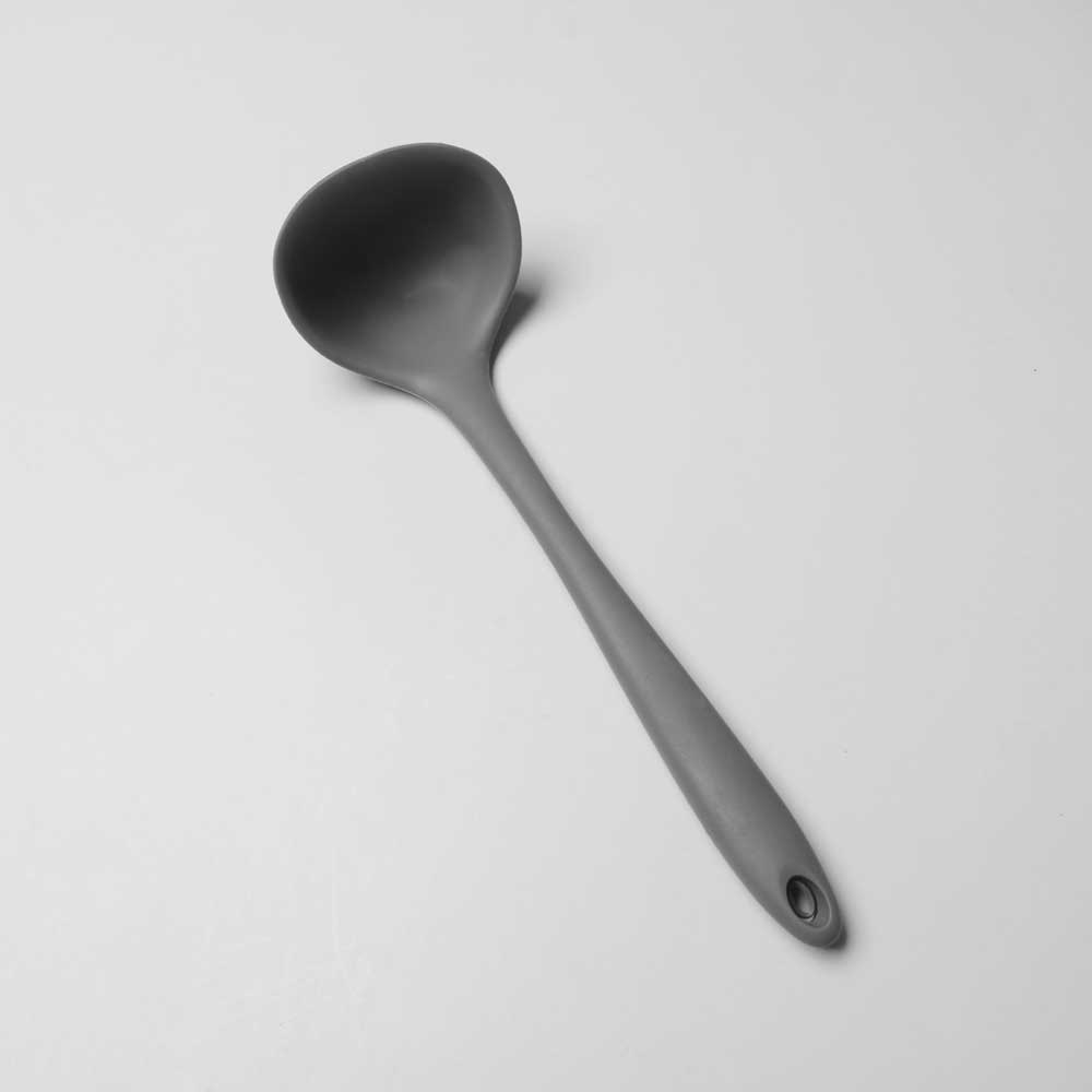 Long Handle Silicon Nonstick Soup Spoon Ladle Kitchen Accessories ALN Graphite 
