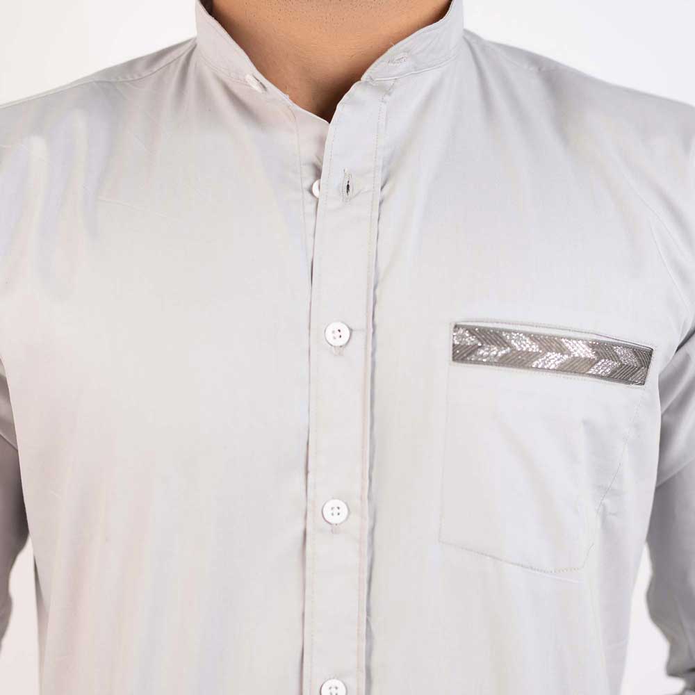 Hopio Men's Gobabis Mandarin Collar Style Casual Shirt Men's Casual Shirt MHJ 