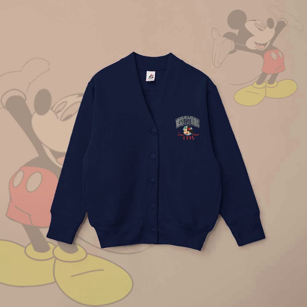 Smart Blanks Kid's Disney Studios Printed Long Sleeve Fleece Cardigan Boy's Sweat Shirt Fiza Navy XS(3-4 Years) 