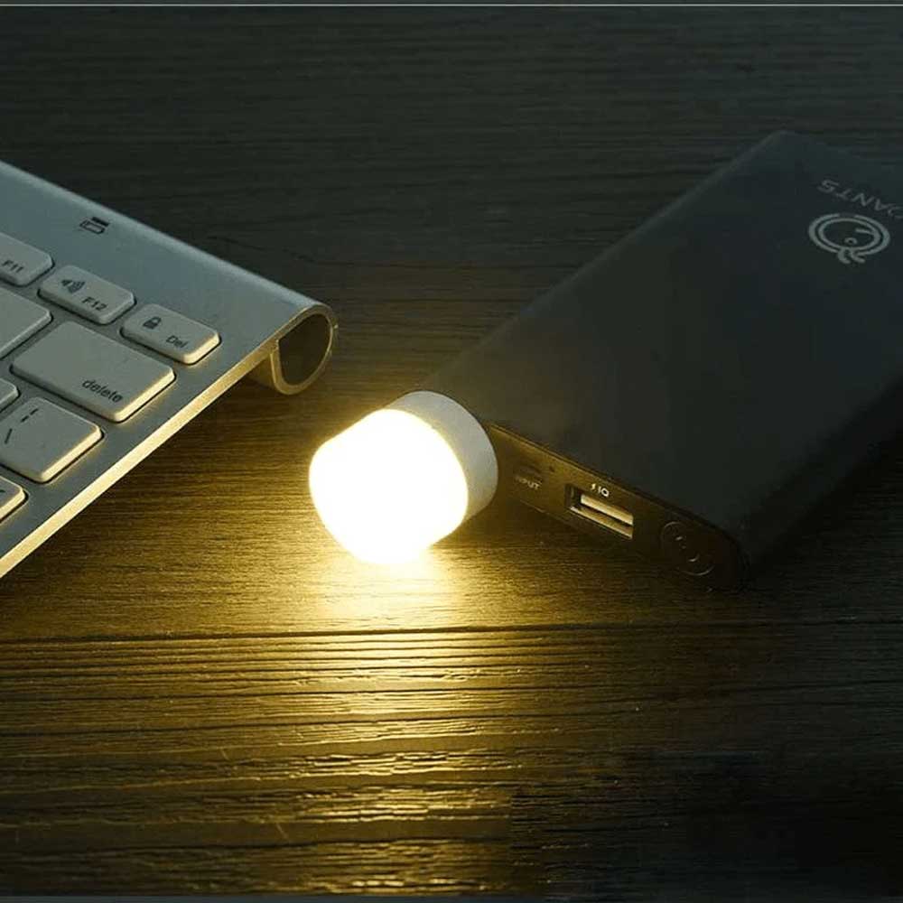 White USB Portable LED Mini Bulb Mobile Accessories NB Enterprises 